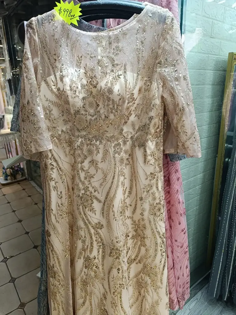 米金花藤珠繡禮服